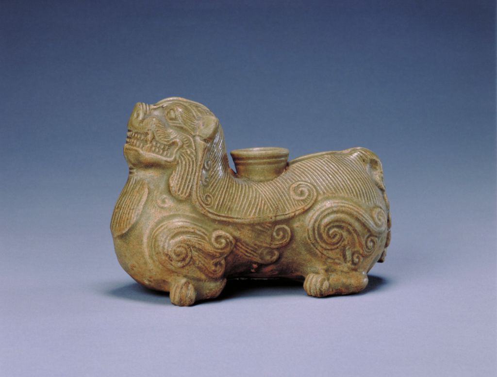 图片[1]-Green glaze lion shaped insert-China Archive